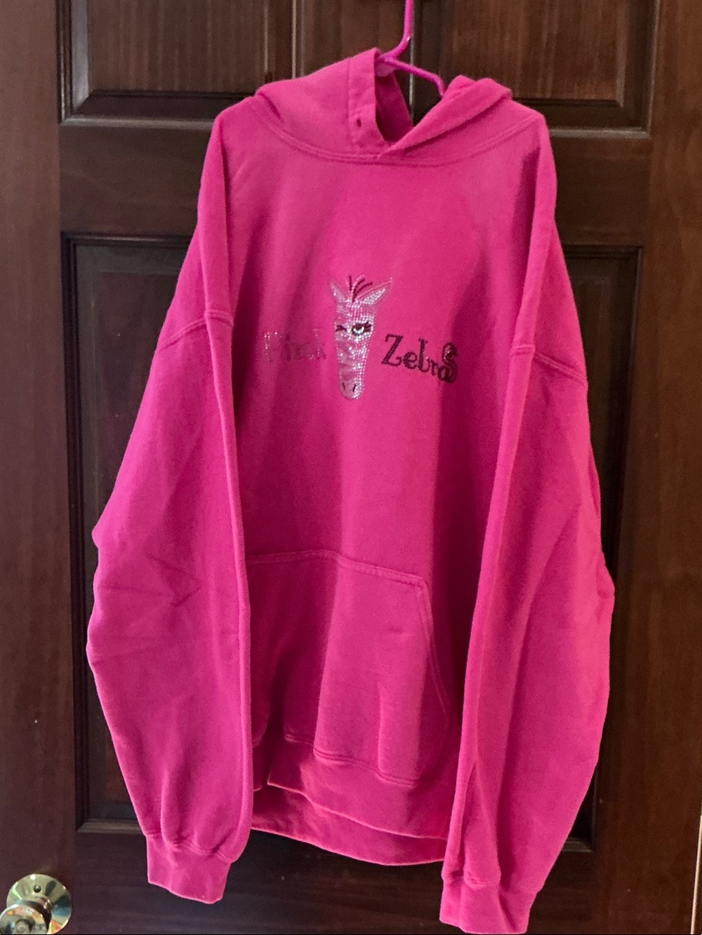 Pink Zebra Graphic Hoodie Sweatshirt